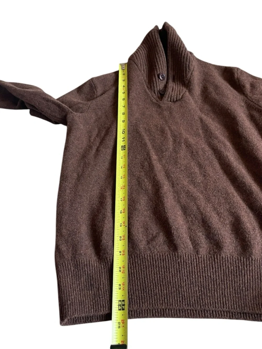 J.Crew 100% Lambswool Shawl Collar Sweater- Men’s Medium- Brown